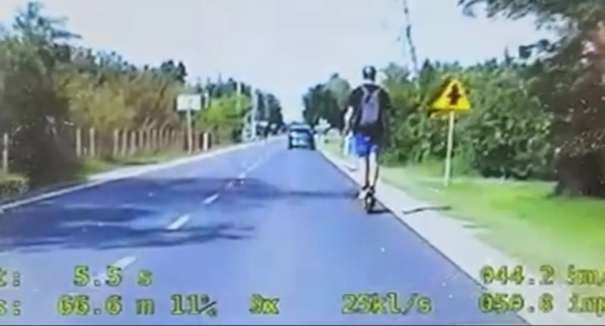 Przekroczenie prędkości na hulajnodze elektrycznej w Mariance