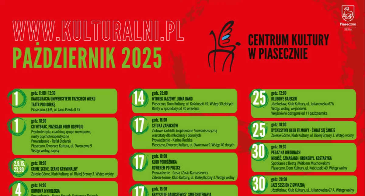 Wydarzenia kulturalne w październiku 2025 w Piasecznie