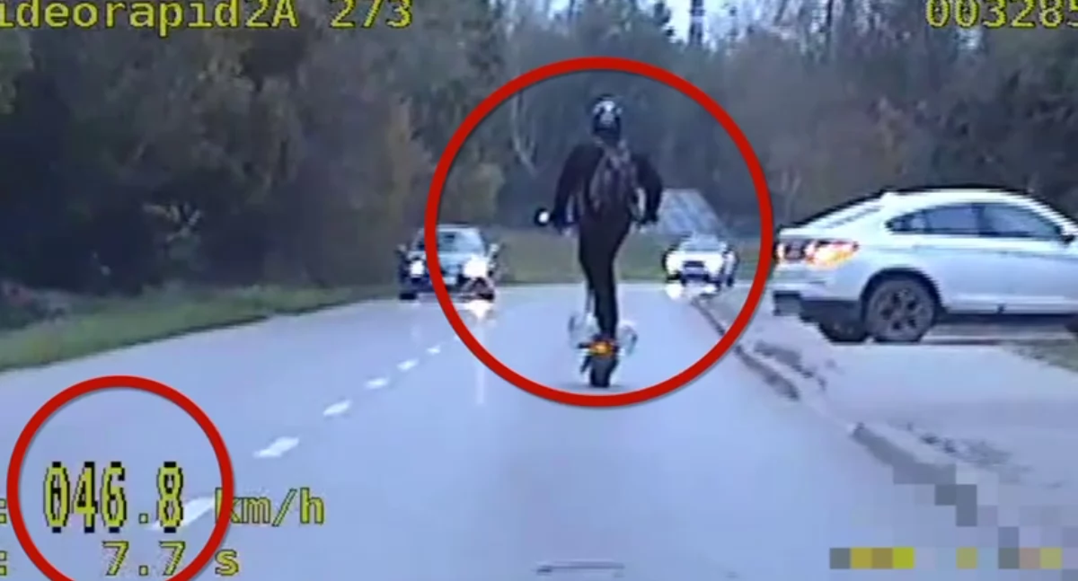 Jechał 46 km/h na hulajnodze elektrycznej w Gołkowie